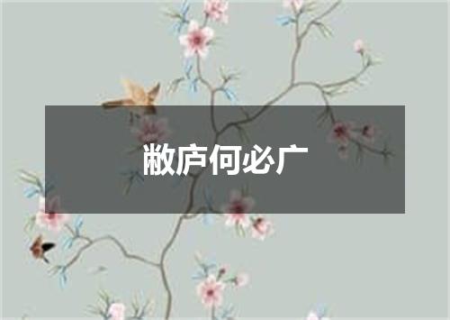 敝庐何必广