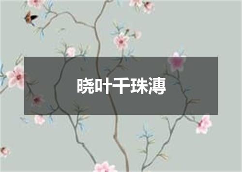 晓叶千珠漙