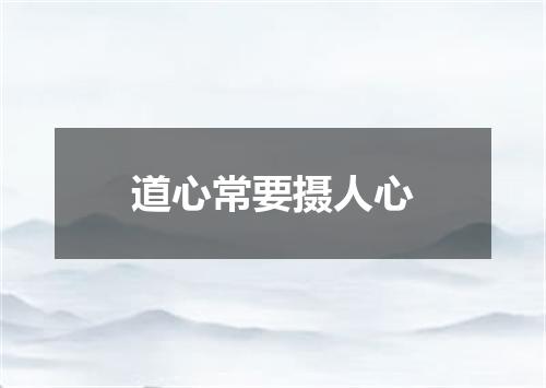 道心常要摄人心