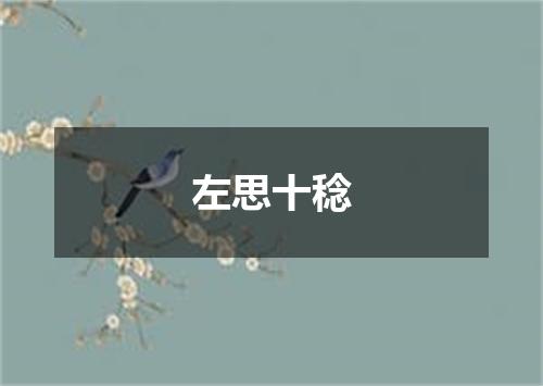 左思十稔