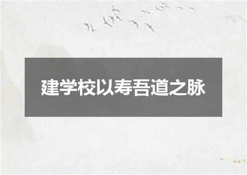 建学校以寿吾道之脉