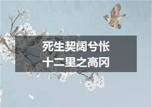 死生契阔兮怅十二里之高冈