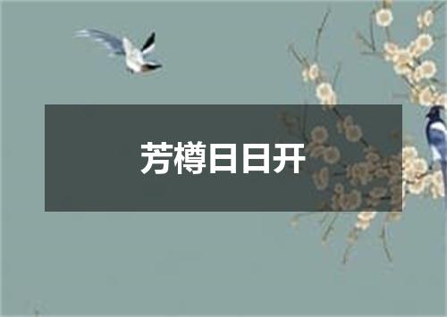 芳樽日日开