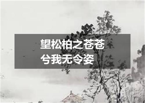 望松柏之苍苍兮我无令姿