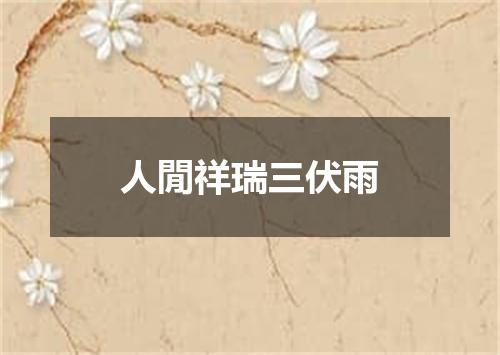 人閒祥瑞三伏雨