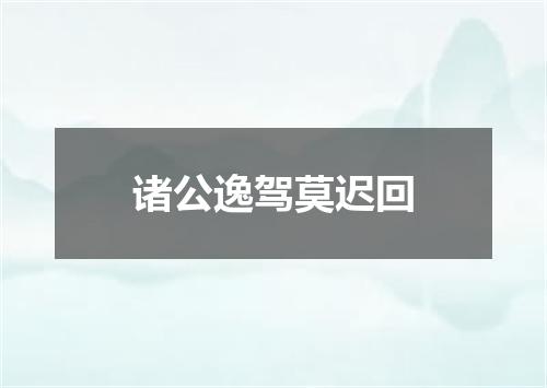 诸公逸驾莫迟回