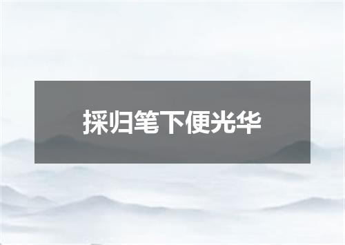 採归笔下便光华