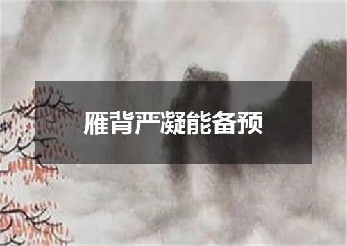 雁背严凝能备预