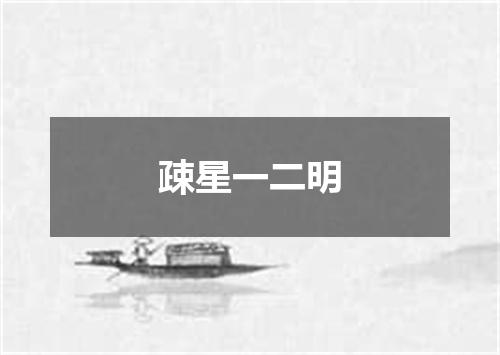 疎星一二明