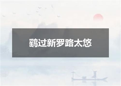 鹞过新罗路太悠