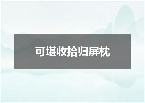 可堪收拾归屏枕