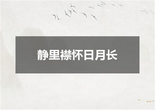 静里襟怀日月长