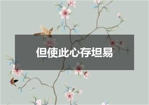 但使此心存坦易