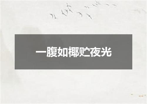 一腹如椰贮夜光