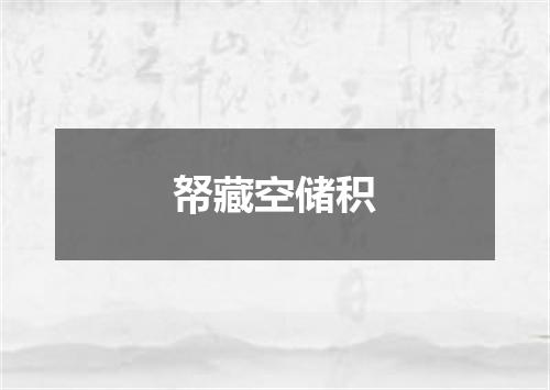 帑藏空储积