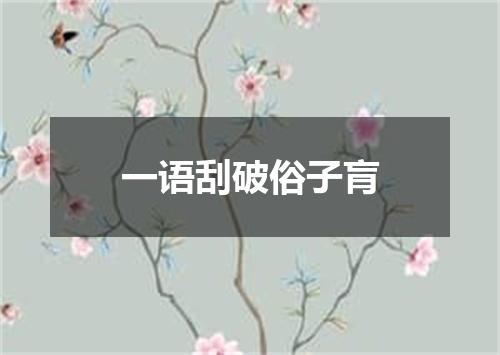 一语刮破俗子肓