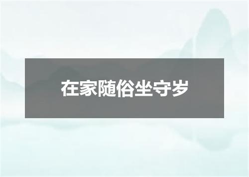 在家随俗坐守岁