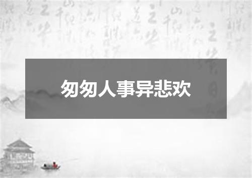 匆匆人事异悲欢