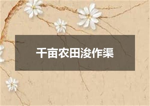 千亩农田浚作渠