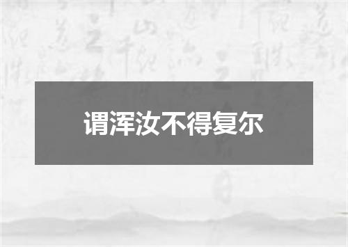 谓浑汝不得复尔