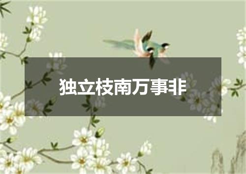 独立枝南万事非