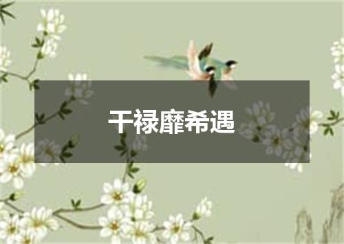 干禄靡希遇