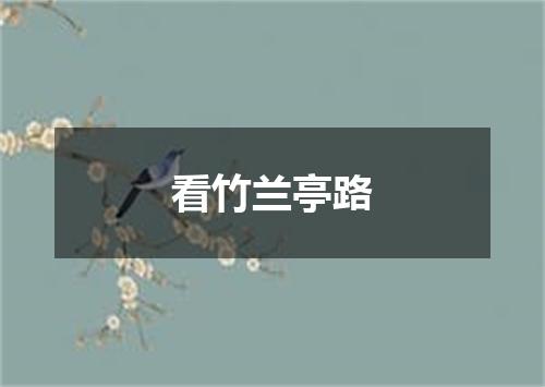看竹兰亭路
