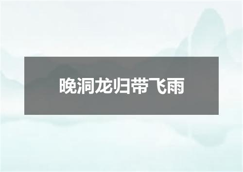 晚洞龙归带飞雨