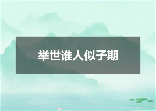 举世谁人似子期