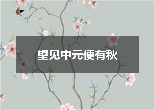 望见中元便有秋