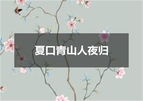 夏口青山人夜归