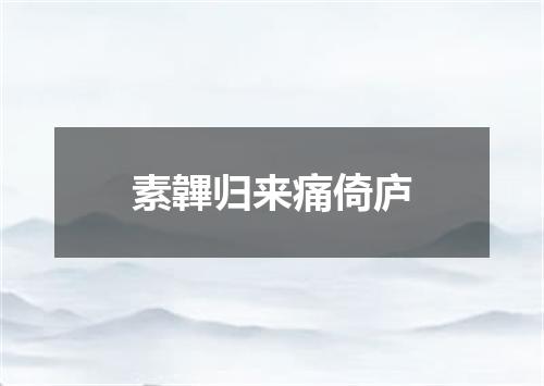 素韠归来痛倚庐