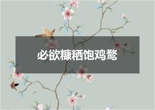 必欲糠粞饱鸡鹜