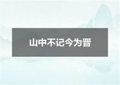 山中不记今为晋