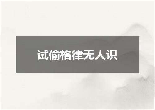 试偷格律无人识
