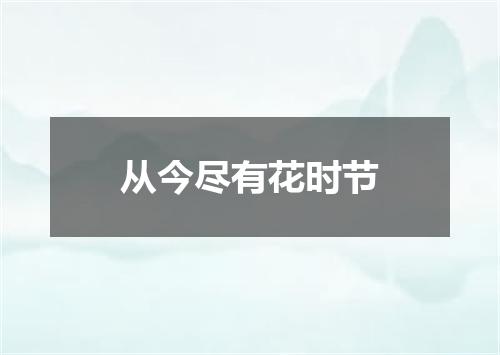 从今尽有花时节