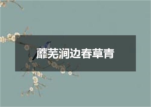 蘼芜涧边春草青