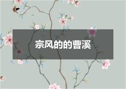 宗风的的曹溪