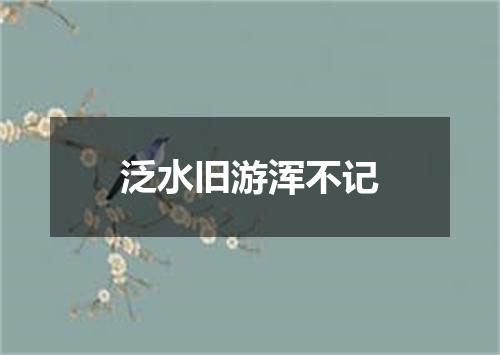 泛水旧游浑不记