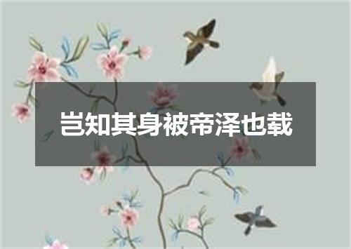 岂知其身被帝泽也载