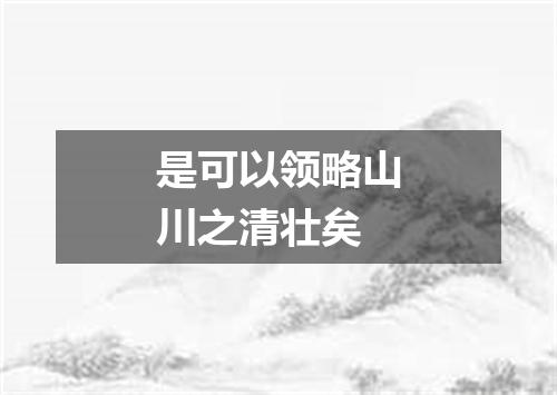 是可以领略山川之清壮矣