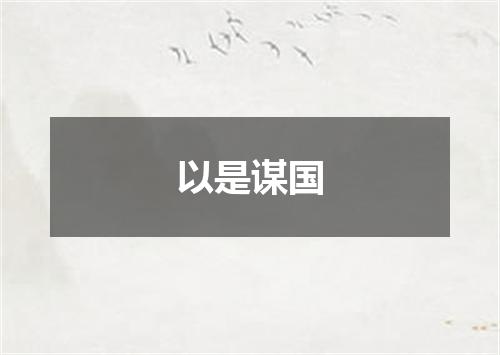以是谋国