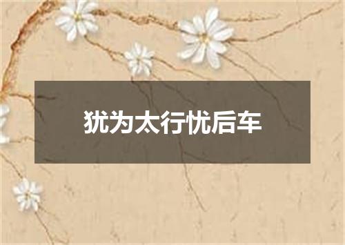 犹为太行忧后车
