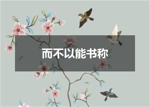而不以能书称