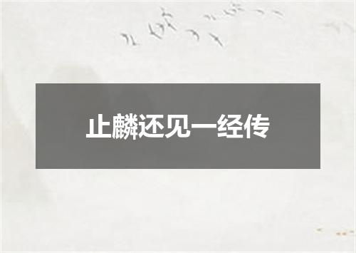 止麟还见一经传