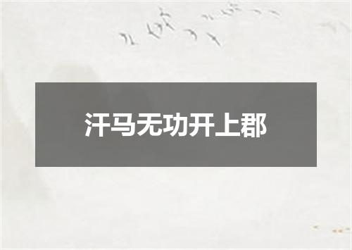 汗马无功开上郡