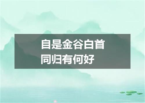自是金谷白首同归有何好