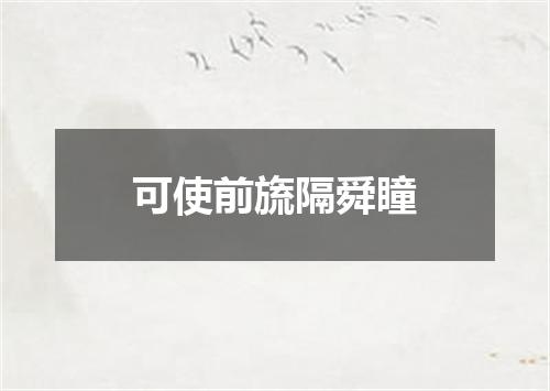 可使前旒隔舜瞳