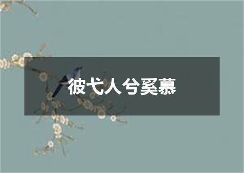 彼弋人兮奚慕