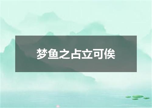 梦鱼之占立可俟